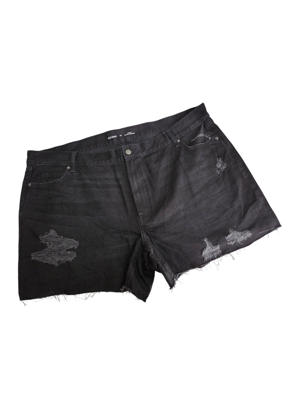 NWOT Old Navy Slouchy Straight Cutoff Shorts Washed Black Size 24 Plus - Picture 2 of 4
